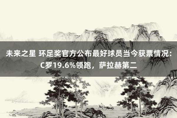 未来之星 环足奖官方公布最好球员当今获票情况：C罗19.6%