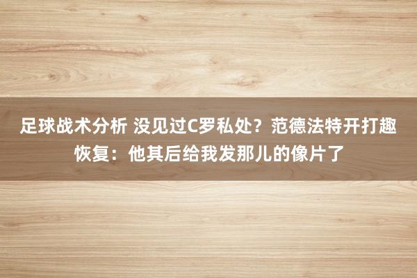 足球战术分析 没见过C罗私处？范德法特开打趣恢复：他其后给我发那儿的像片了