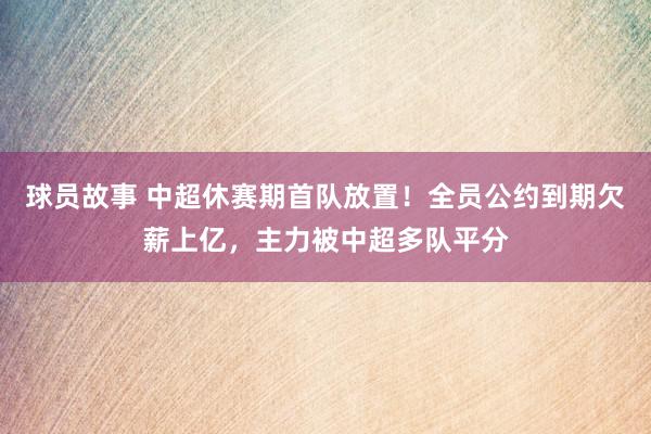 球员故事 中超休赛期首队放置！全员公约到期欠薪上亿，主力被中